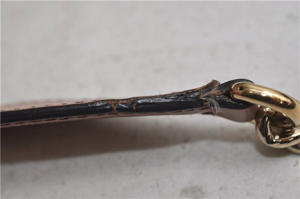 Authentic GUCCI SOHO Tassel Chain Shoulder Tote Bag PVC 308982 Beige Pink 0472E