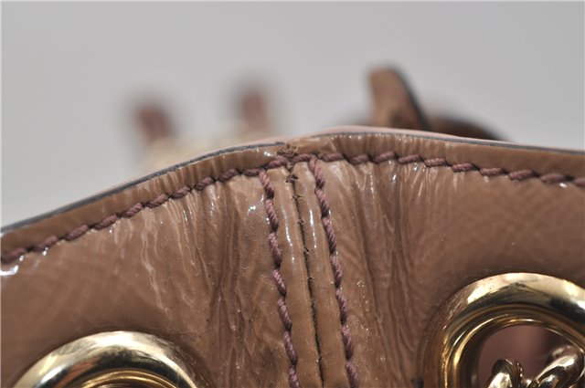 Authentic GUCCI SOHO Tassel Chain Shoulder Tote Bag PVC 308982 Beige Pink 0472E