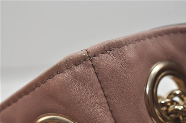 Authentic GUCCI SOHO Tassel Chain Shoulder Tote Bag PVC 308982 Beige Pink 0472E