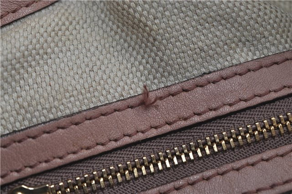 Authentic GUCCI SOHO Tassel Chain Shoulder Tote Bag PVC 308982 Beige Pink 0472E