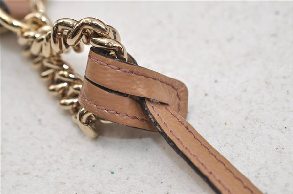 Authentic GUCCI SOHO Tassel Chain Shoulder Tote Bag PVC 308982 Beige Pink 0472E