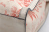 Authentic GUCCI GG Ribbon Herbarium Tote Bag Canvas Leather 432684 Ivory 0473E