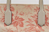 Authentic GUCCI GG Ribbon Herbarium Tote Bag Canvas Leather 432684 Ivory 0473E