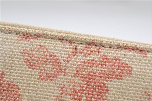 Authentic GUCCI GG Ribbon Herbarium Tote Bag Canvas Leather 432684 Ivory 0473E