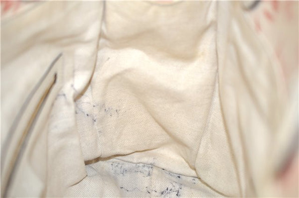 Authentic GUCCI GG Ribbon Herbarium Tote Bag Canvas Leather 432684 Ivory 0473E