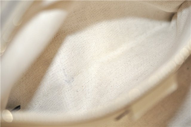 Authentic GUCCI GG Ribbon Herbarium Tote Bag Canvas Leather 432684 Ivory 0473E