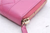 Authentic CHANEL Lamb Skin Turnlock Motif Matelasse Long Wallet Pink CC 0475F