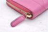 Authentic CHANEL Lamb Skin Turnlock Motif Matelasse Long Wallet Pink CC 0475F