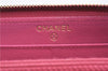 Authentic CHANEL Lamb Skin Turnlock Motif Matelasse Long Wallet Pink CC 0475F