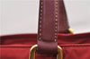 Authentic PRADA Nylon Tessuto Leather Shoulder Tote Bag Red 0479E