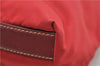 Authentic PRADA Nylon Tessuto Leather Shoulder Tote Bag Red 0479E
