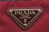 Authentic PRADA Nylon Tessuto Leather Shoulder Tote Bag Red 0479E