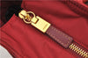 Authentic PRADA Nylon Tessuto Leather Shoulder Tote Bag Red 0479E