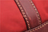 Authentic PRADA Nylon Tessuto Leather Shoulder Tote Bag Red 0479E