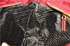 Authentic PRADA Nylon Tessuto Leather Shoulder Tote Bag Red 0479E