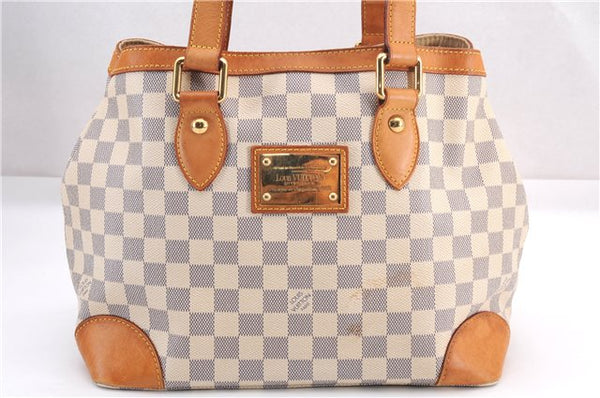 Authentic Louis Vuitton Damier Azur Hampstead PM N51207 Shoulder Tote Bag 0479F