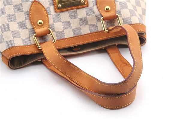 Authentic Louis Vuitton Damier Azur Hampstead PM N51207 Shoulder Tote Bag 0479F