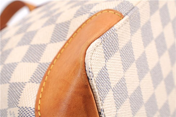 Authentic Louis Vuitton Damier Azur Hampstead PM N51207 Shoulder Tote Bag 0479F