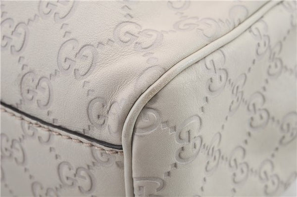 Authentic GUCCI Guccissima Sukey Shoulder Tote Bag GG Leather 211944 White 0480D