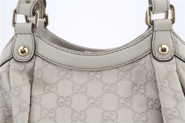 Authentic GUCCI Guccissima Sukey Shoulder Tote Bag GG Leather 211944 White 0480D