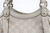 Authentic GUCCI Guccissima Sukey Shoulder Tote Bag GG Leather 211944 White 0480D