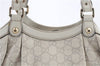 Authentic GUCCI Guccissima Sukey Shoulder Tote Bag GG Leather 211944 White 0480D