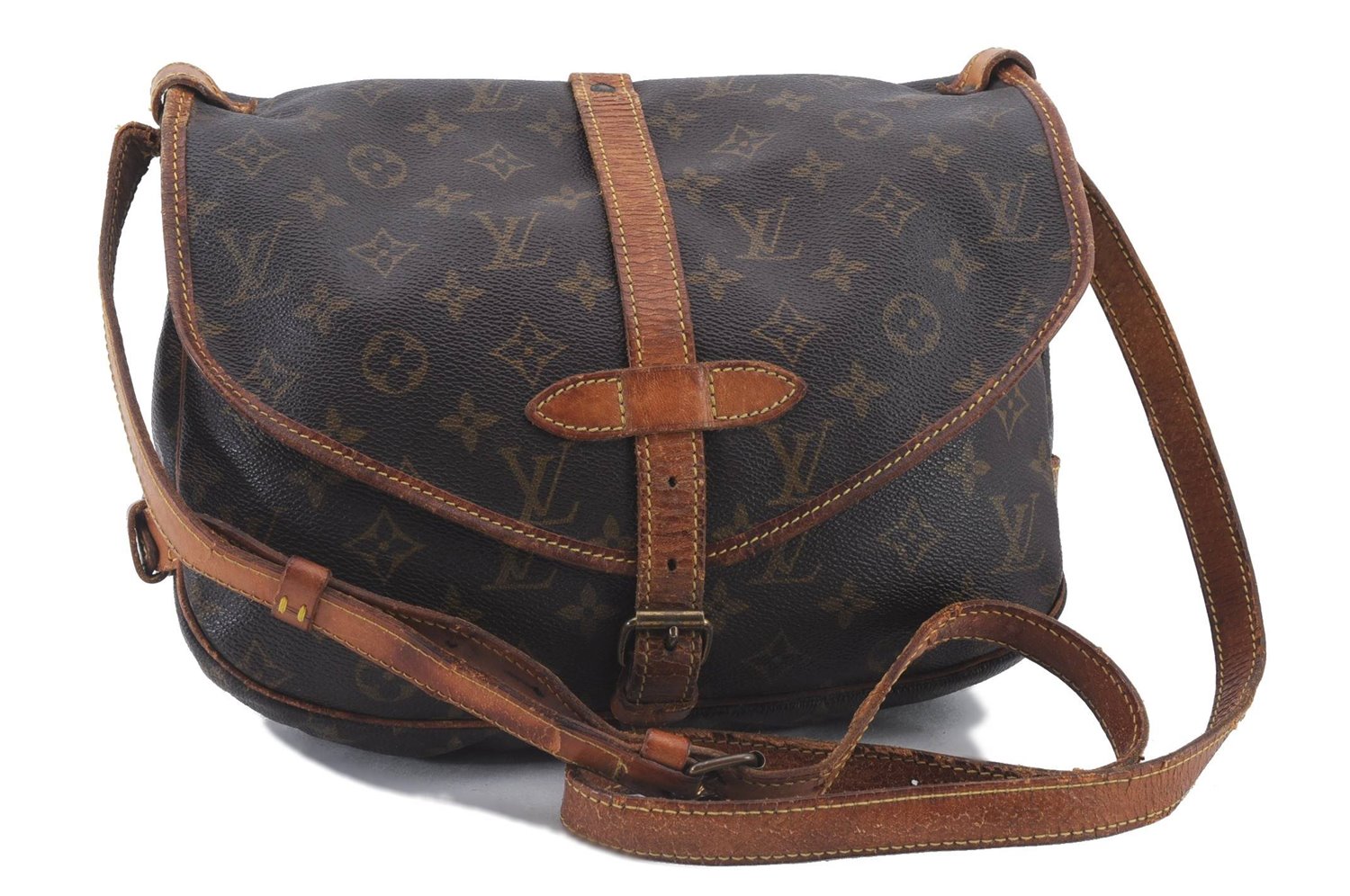 Auth Louis Vuitton Monogram Saumur 30 Shoulder Cross Body Bag M42256 LV 0482D