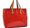 Authentic Louis Vuitton Vernis Reade PM Hand Bag Red M91088 LV 0483D