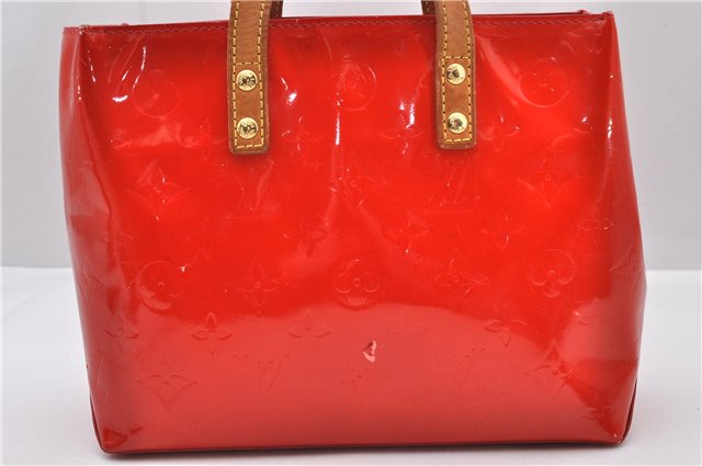 Authentic Louis Vuitton Vernis Reade PM Hand Bag Red M91088 LV 0483D