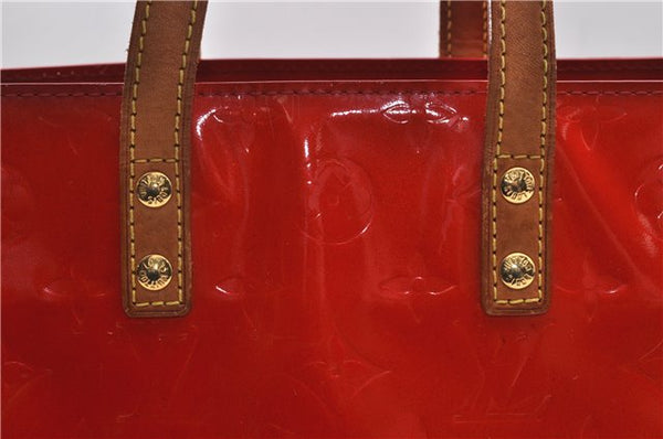 Authentic Louis Vuitton Vernis Reade PM Hand Bag Red M91088 LV 0483D