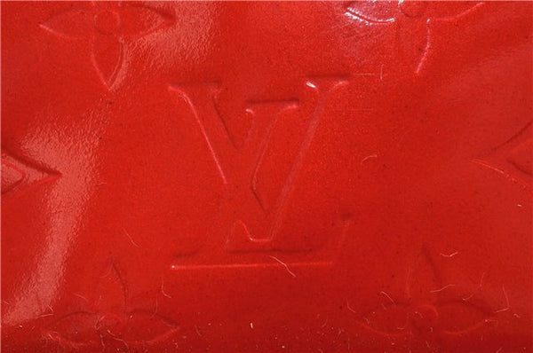 Authentic Louis Vuitton Vernis Reade PM Hand Bag Red M91088 LV 0483D