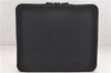 Authentic GUCCI Interlocking G Clutch Documents PC Case PVC Leather Black 0485E