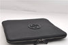 Authentic GUCCI Interlocking G Clutch Documents PC Case PVC Leather Black 0485E
