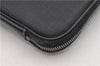 Authentic GUCCI Interlocking G Clutch Documents PC Case PVC Leather Black 0485E