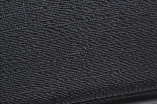 Authentic GUCCI Interlocking G Clutch Documents PC Case PVC Leather Black 0485E