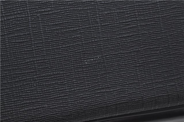 Authentic GUCCI Interlocking G Clutch Documents PC Case PVC Leather Black 0485E