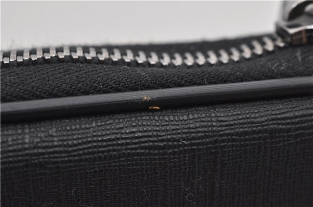 Authentic GUCCI Interlocking G Clutch Documents PC Case PVC Leather Black 0485E