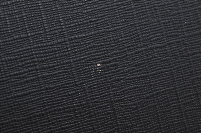 Authentic GUCCI Interlocking G Clutch Documents PC Case PVC Leather Black 0485E