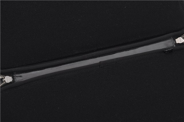 Authentic GUCCI Interlocking G Clutch Documents PC Case PVC Leather Black 0485E