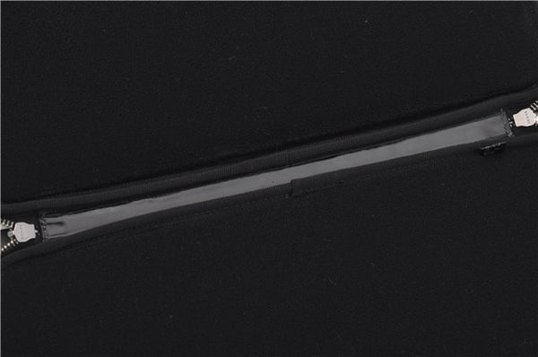 Authentic GUCCI Interlocking G Clutch Documents PC Case PVC Leather Black 0485E