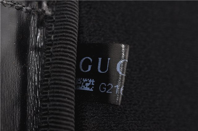 Authentic GUCCI Interlocking G Clutch Documents PC Case PVC Leather Black 0485E