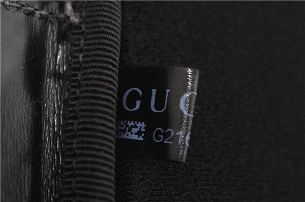 Authentic GUCCI Interlocking G Clutch Documents PC Case PVC Leather Black 0485E