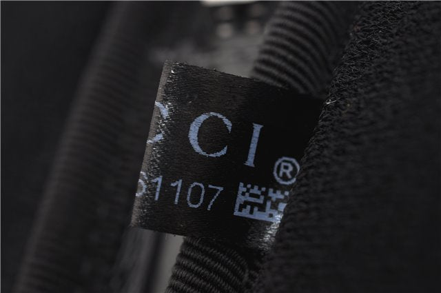 Authentic GUCCI Interlocking G Clutch Documents PC Case PVC Leather Black 0485E