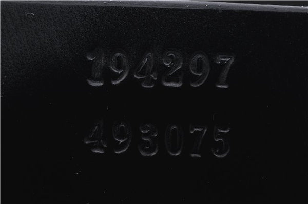 Authentic GUCCI Interlocking G Clutch Documents PC Case PVC Leather Black 0485E