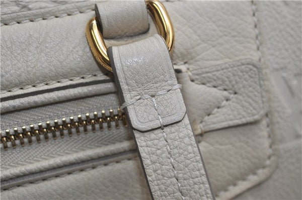 Auth Louis Vuitton Monogram Empreinte Lumineuse PM Tote Bag M93411 White 0488E
