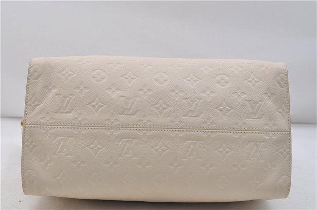 Auth Louis Vuitton Monogram Empreinte Lumineuse PM Tote Bag M93411 White 0488E