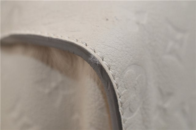 Auth Louis Vuitton Monogram Empreinte Lumineuse PM Tote Bag M93411 White 0488E