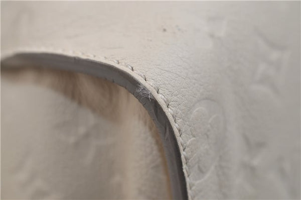 Auth Louis Vuitton Monogram Empreinte Lumineuse PM Tote Bag M93411 White 0488E