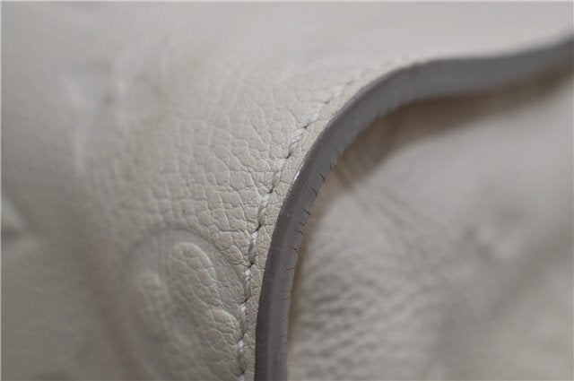 Auth Louis Vuitton Monogram Empreinte Lumineuse PM Tote Bag M93411 White 0488E