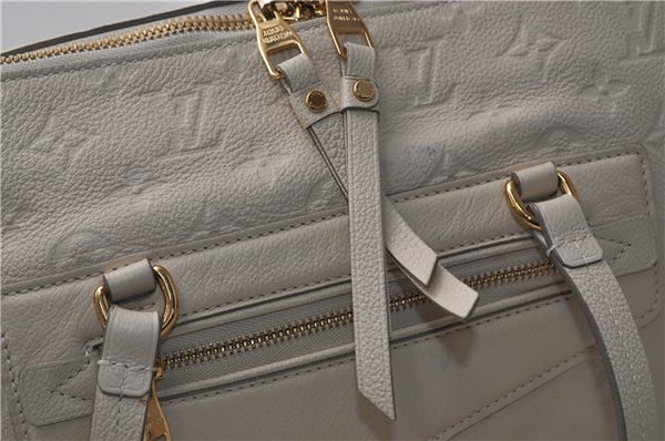 Auth Louis Vuitton Monogram Empreinte Lumineuse PM Tote Bag M93411 White 0488E